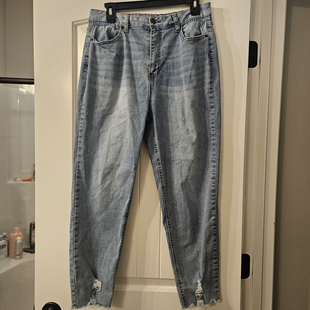 Stylish Light Blue Distressed Jeans